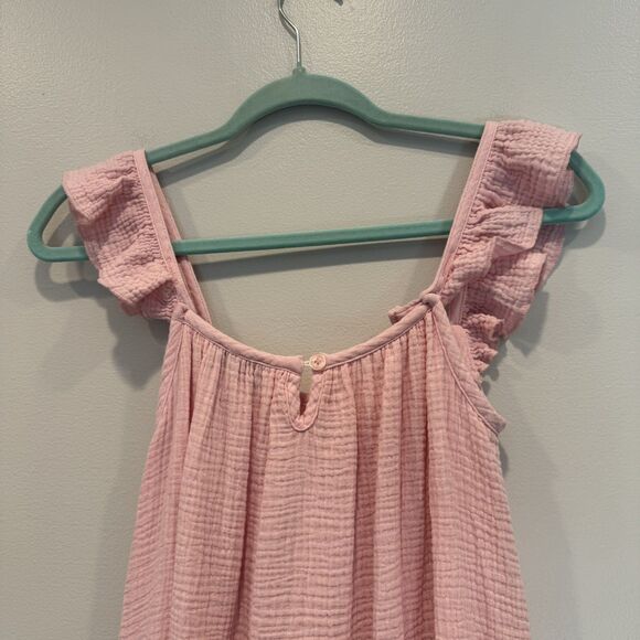 Petite Plume Celeste Nightdress 100% Cotton Pink Tiered Sleeveless Women Small - Picture 9 of 11